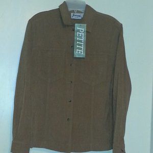 New Joanna Petite Women Shirt Collar Long Sleeve M
